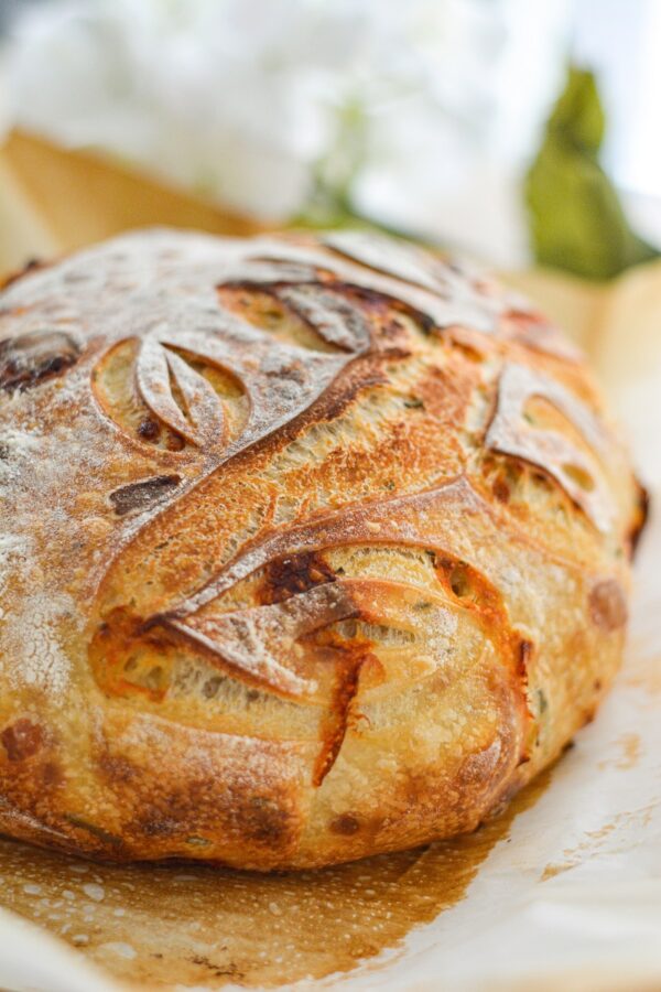 Rosemary Thyme and Cheddar Sourdough Bread